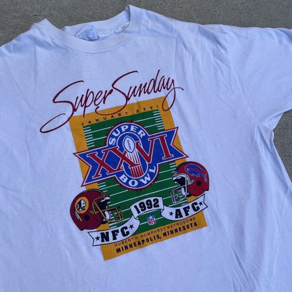 92 Super Bowl Xxvi T Buffalo Bills Washington Redskins Shirt Sweat